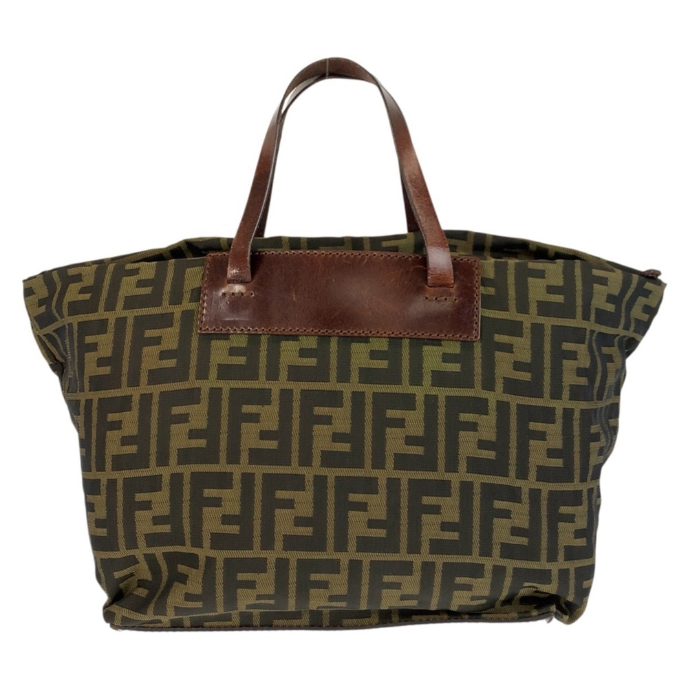 FENDI Zucca Tote Bag in Brown with Silver Hardware and Nylon Leather (71-1582... - Picture 2 of 10